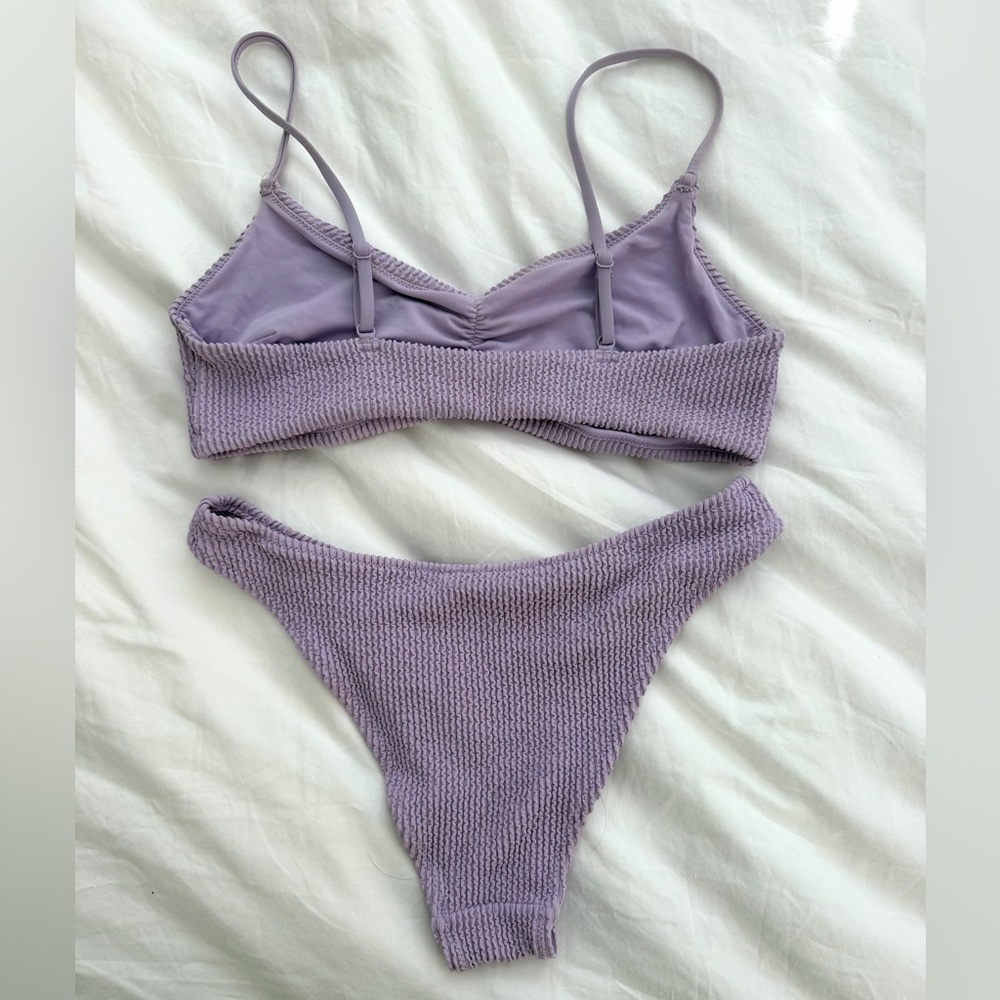 H&M Lilac Textured Ribbed Bikini Set - Picture 2 of 2